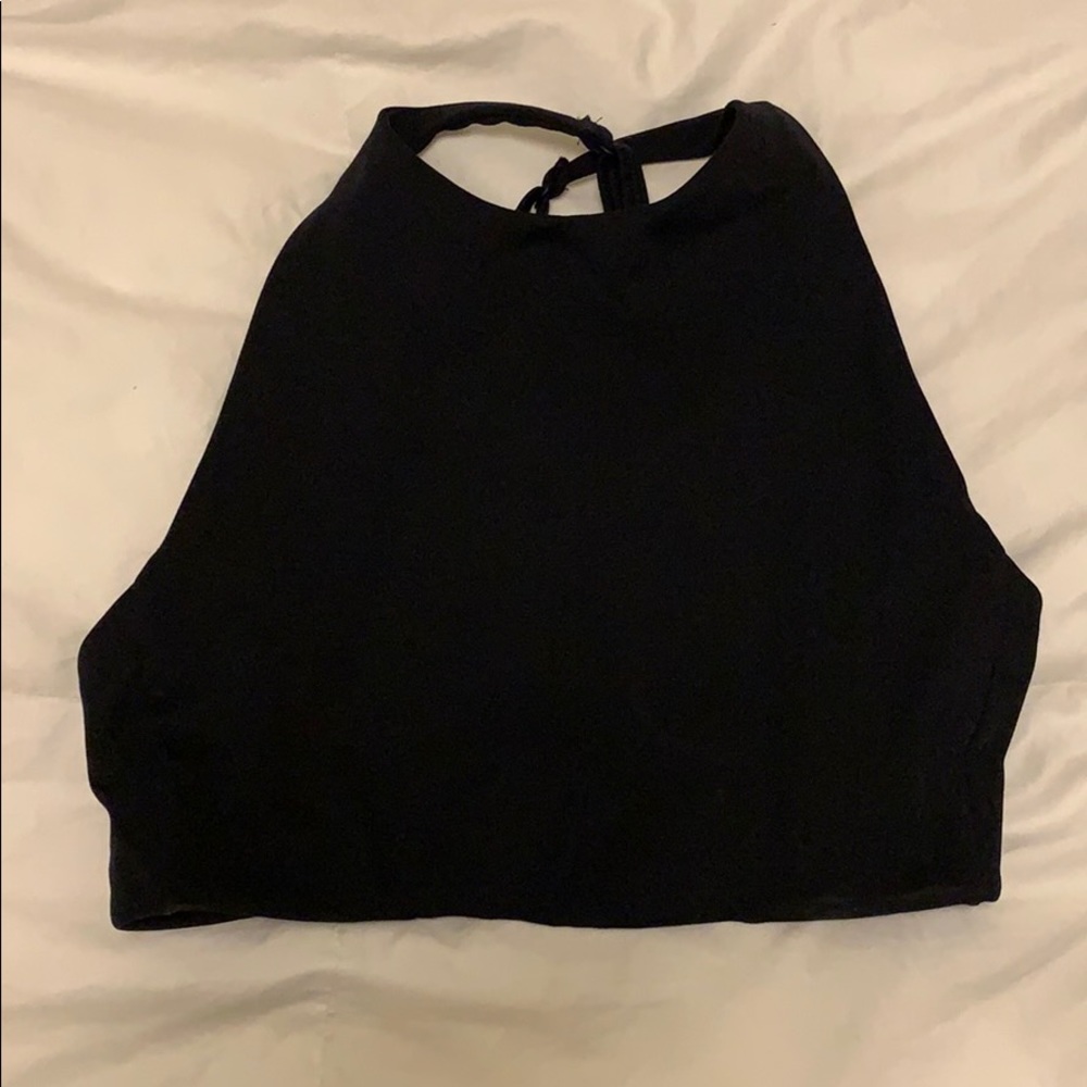 Girlfriend collective black high neck bra